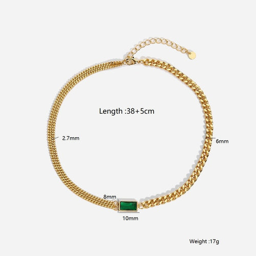 Load image into Gallery viewer, Green Stone Necklace