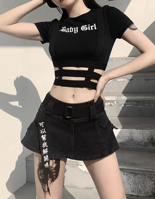 Load image into Gallery viewer, Crop Top O-Neck T-shirt