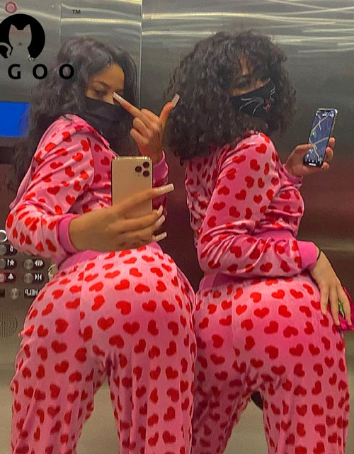 Bild in Galerie-Viewer laden, 2-teiliges Set mit Kapuzen-Cardigan mit Love-Print