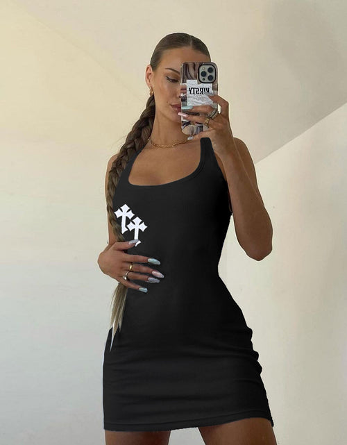 Bild in Galerie-Viewer laden, Kleid mit kreuzförmigem, quadratischem Kragen