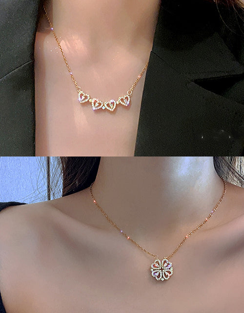 Load image into Gallery viewer, Folding Heart Shaped Necklace