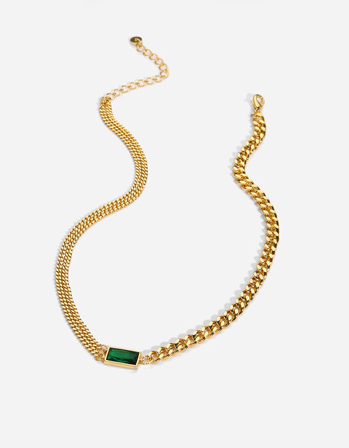 Load image into Gallery viewer, Green Stone Necklace