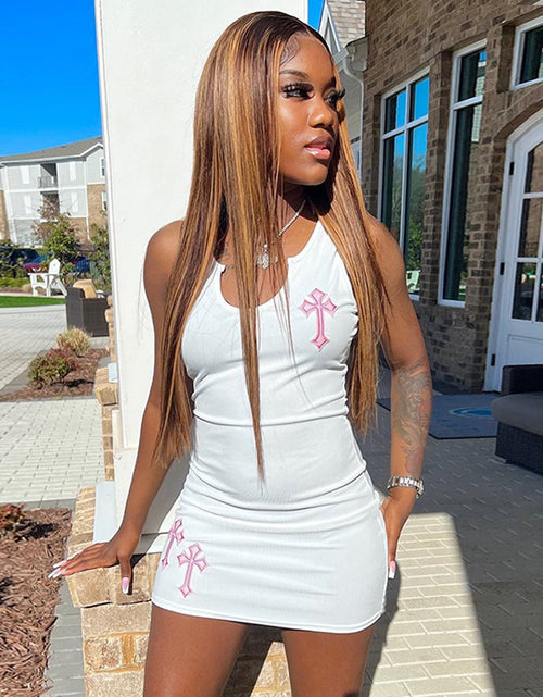 Bild in Galerie-Viewer laden, Kleid mit kreuzförmigem, quadratischem Kragen