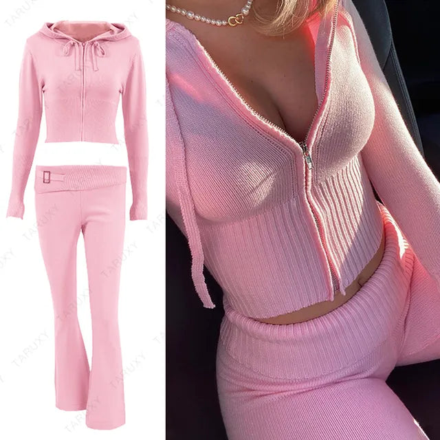 Spring Knitted Women's Two Piece Set