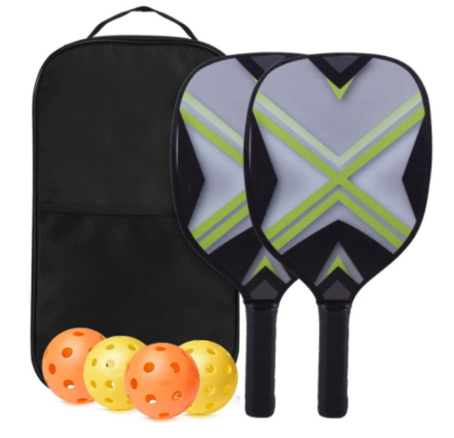 Das Pickleball-Paddel-Set enthält 4 Bälle