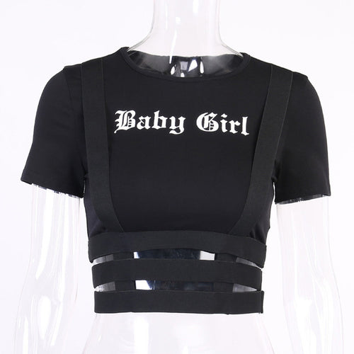 Bild in Galerie-Viewer laden, Crop Top T-Shirt mit O-Ausschnitt
