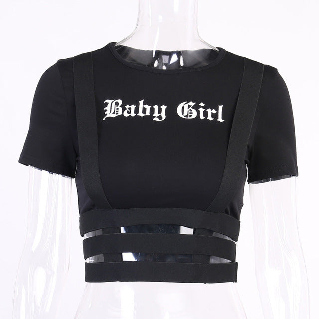 Crop Top T-Shirt mit O-Ausschnitt